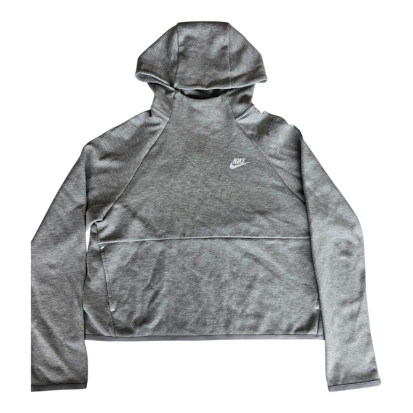 Nike Tech Fleece Pullover Hoodie Size M Grey Heather Sportswear Womens - Picture 1 of 15